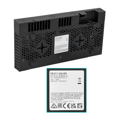 RB4011IGS+RM MIKROTIK 10-1000 1-SFP+10G Consola-RJ45 L5 1,4GHz-x4 1U-Bastidor 12-57VDC