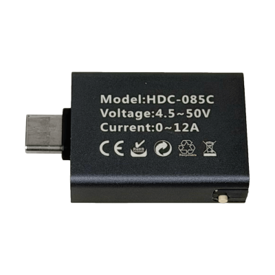 TESTER-USBC Medidor Digital de Consumo mWh mAh USB-C 4,5-50VDC 0-12Amperios 0-600Vatios 1-CM 1-CH