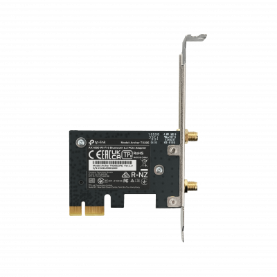 TX20E TP-LINK Adaptador WiFi AX1800 Bluetooth 5.2 Doble Banda 2.4GHz 5GHz Velocidad 574+1201Mbps Interfaz PCIe x1 2 Antenas RPSMA