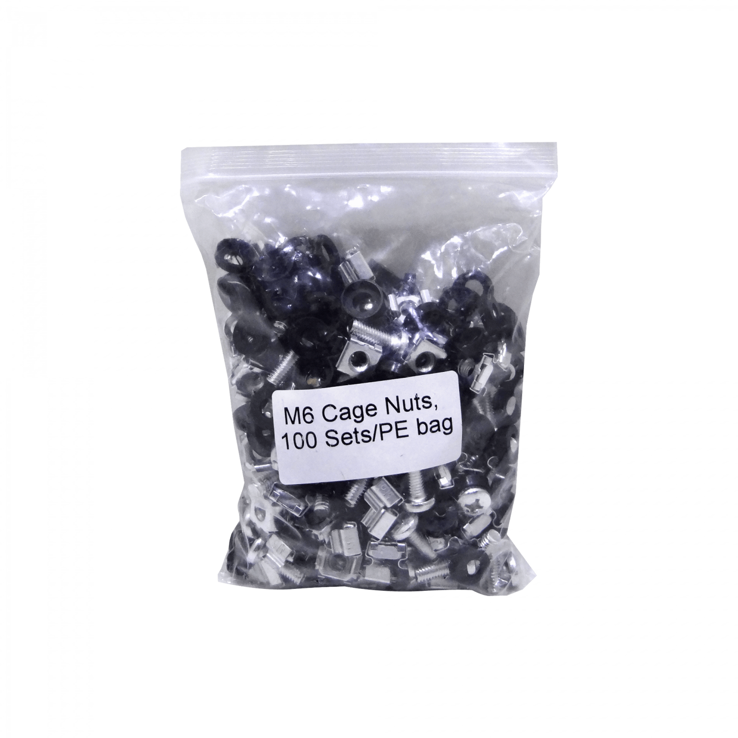 M6-100KIT Juego 100 Tornillos y Tuercas Cautivas para Gabinete 10 pulgadas 19 pulgadas