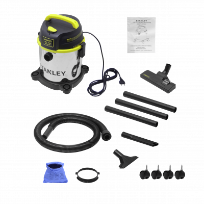 ASPIRADORA-750 Aspiradora STANLEY 750 Vatios para Líquidos y Sólidos Depósito 11,5 Litros 4,0 Caballos de Fuerza 220 Voltios Cable 3,6 metros Protección IPX4