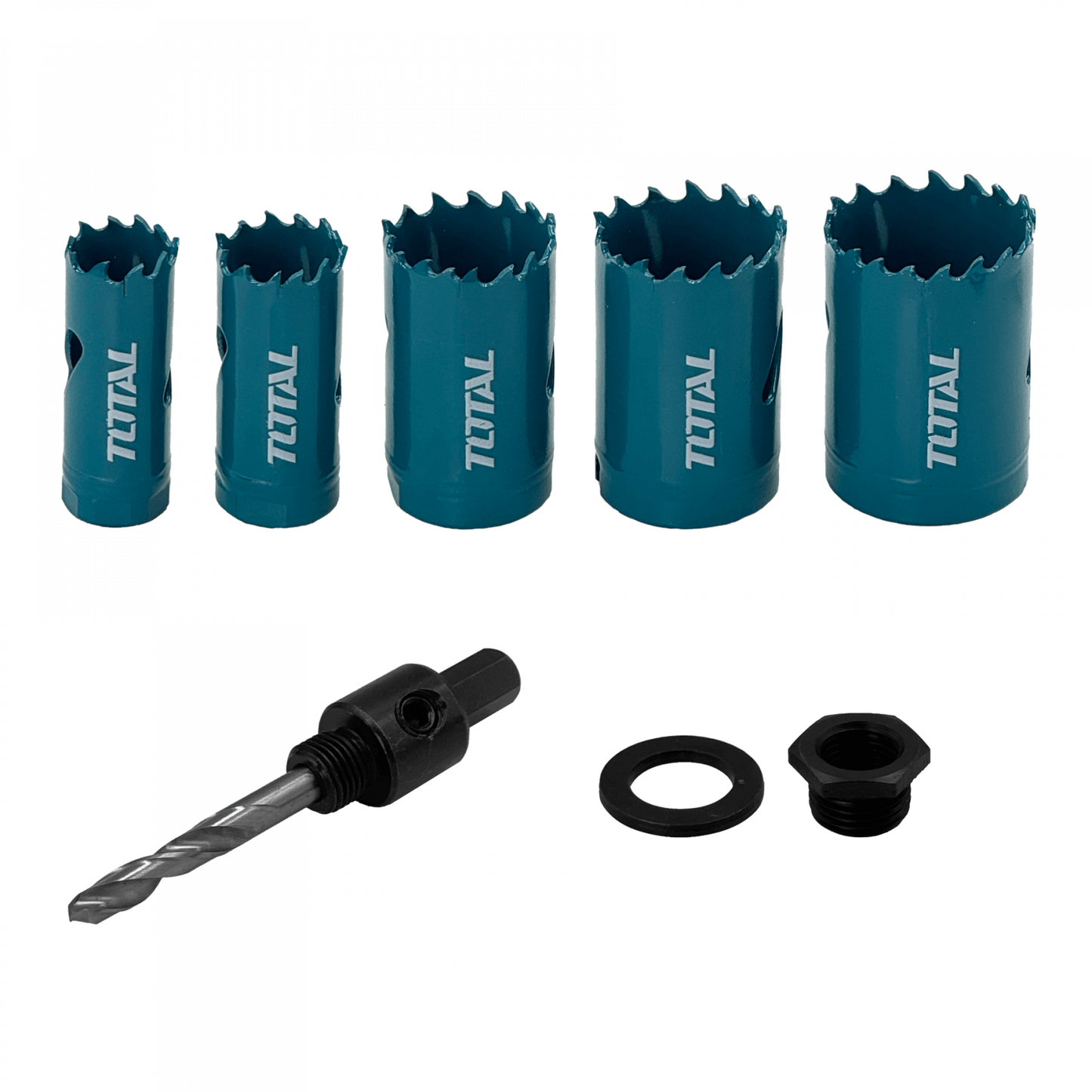 KIT-COPA TOTAL 5-Piezas Coronas Bimetálicas 19-22-29-32-35mm Acero Rápido M3 TACSH1071