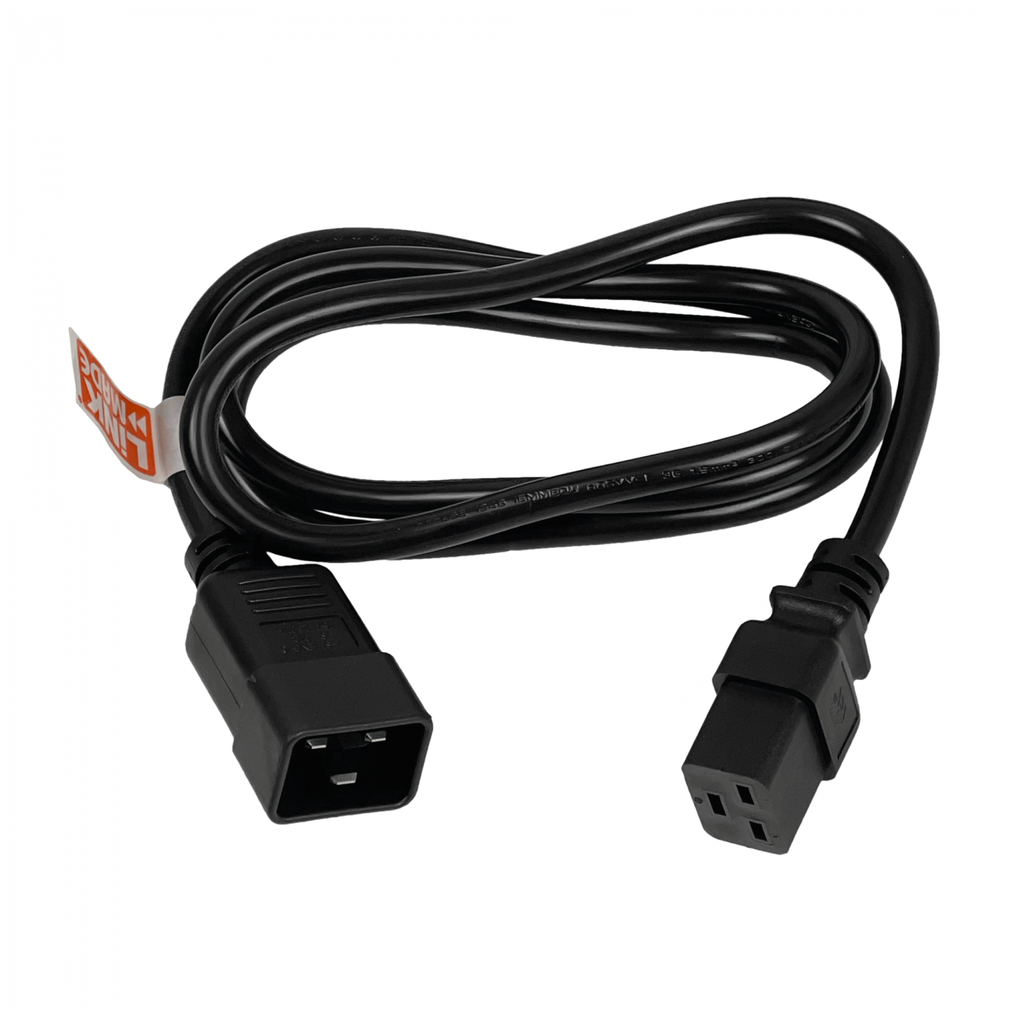 CDMD Cable Energía Negro 1,4mt C19-Hembra C20-Macho 16A 3x1,5mm2 140cm