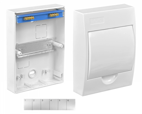 CADIN-06 LEXO Caja de Superficie LSZH 6 Módulos Carril DIN IP41 IK08 5399106