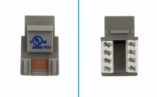 KP5GL LINKMADE Conector Hembra RJ45 Cat5E U/UTP Keystone Punchable de Color Gris