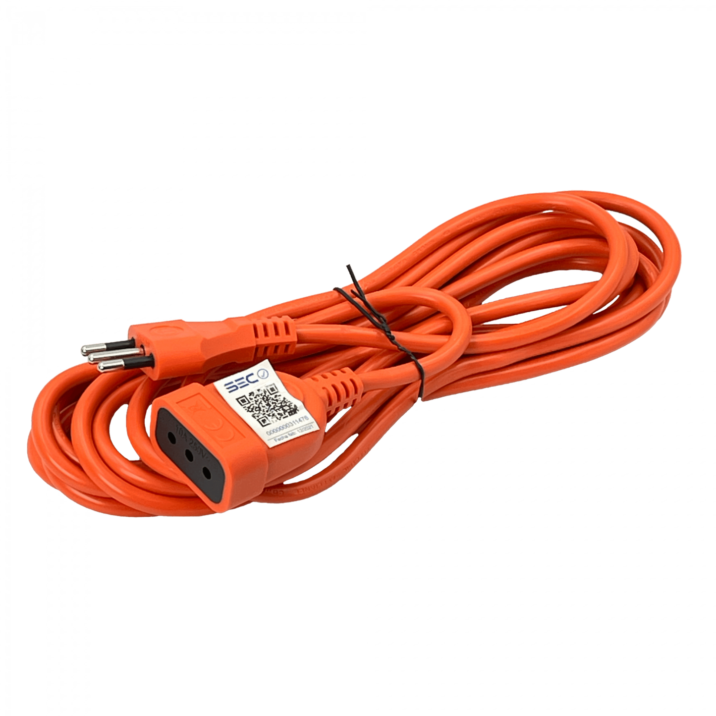 ME-1205 MACROTEL Alargador Eléctrico Naranja de 5 Metros 10A con Enchufe Tipo Chileno
