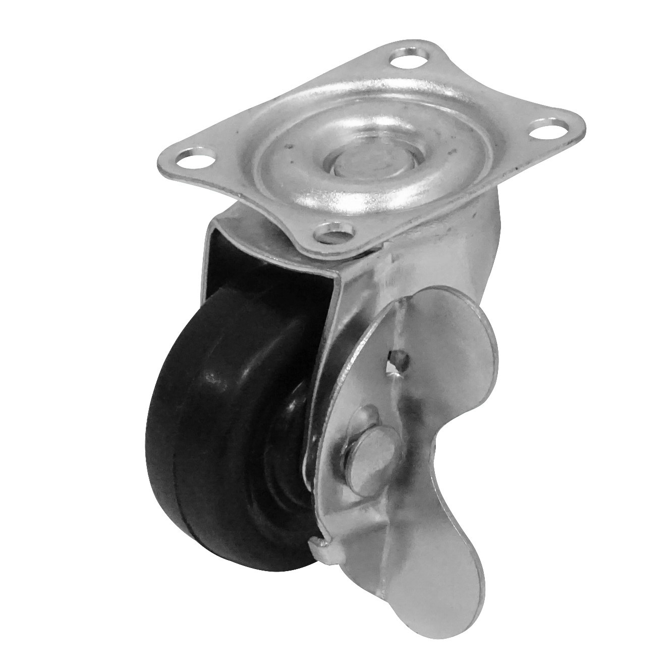 RUEDE-1 Rueda Giratoria de 1,5 pulgadas con Bloqueo Color Negro Capacidad-20Kg 38x46x54mm