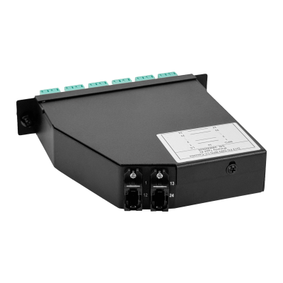 CALCOM3 OM3 24-LC 2-MPO/M Casete para/1U-3P 130mm Fibra Pre-ensamblada