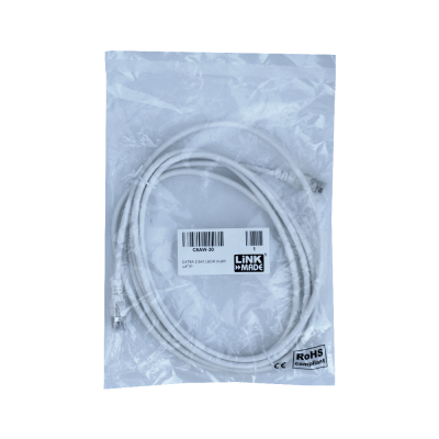 C6AW-30 LINKMADE Cable de Conexión Multihilo Cat6a U/FTP Blanco LSZH de 3 metros con Conector Moldeado