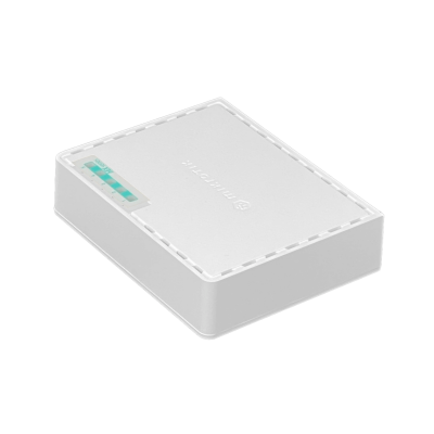 HEX-LITE MIKROTIK Enrutador RB750r2 5 Puertos 100Mbps L4 850MHz 64MB Carcasa Plástica con Fuente de Alimentación Incluida