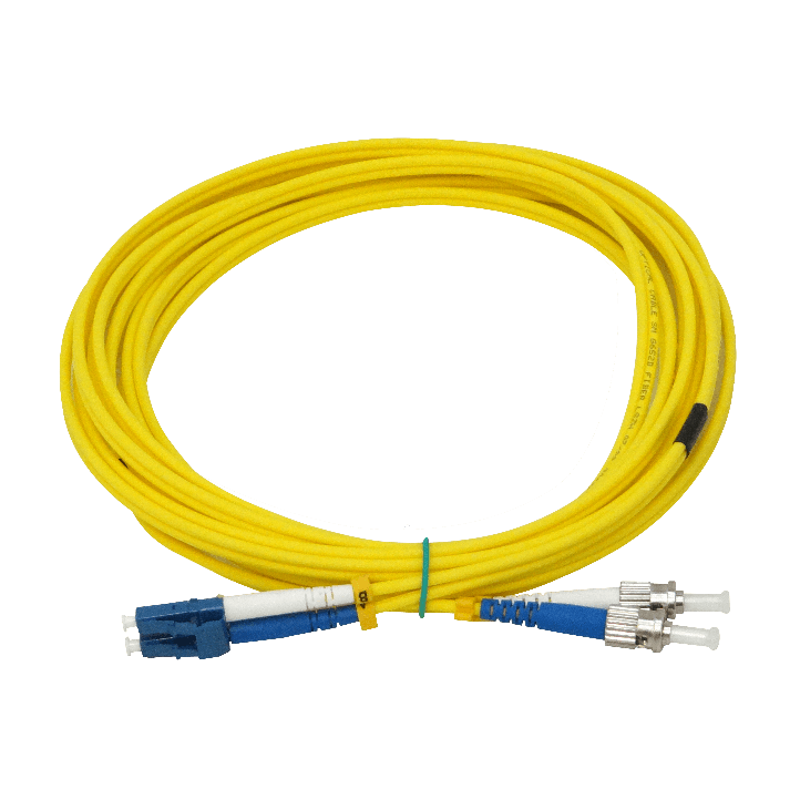JFSLT5 Cable jumper de fibra óptica monomodo simplex dúplex LC a ST/UPC de 5 metros 9/125um 3mm LSZH