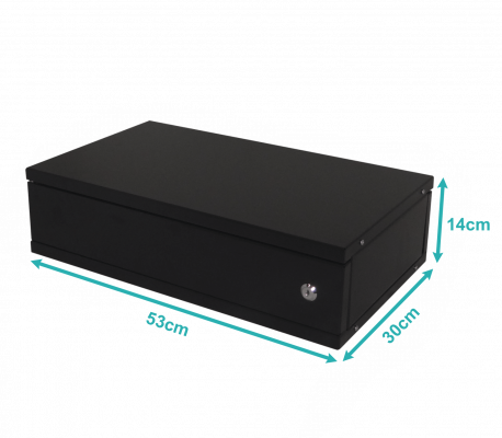 RK02-3L LINKMADE Plano 2U-138mm 30cm-Profundidad Rack Sobremesa Negro Puerta-Metálica