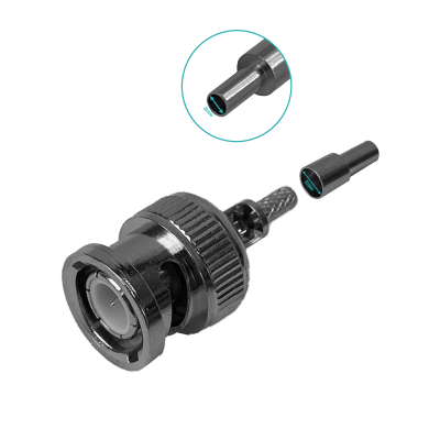 BM1C Conector Coaxial Engarzable BNC Macho para Cable RG316 y RG174 CA100