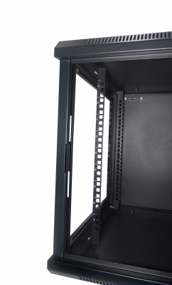RK09-6L 60cm-Profundidad 9U Armario Rack Pared Negro incl-M6-2U