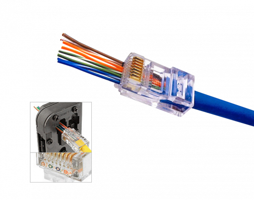 RJEZ XINTYLINK Conectores RJ45 EZ Categoría 5E UTP, Bolsa de 50 Unidades con Orificios de 1,0mm