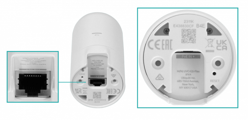UVC-G5-FLEX UBIQUITI Cámara Turret 2K 2688x1512 IK04 IPX4 Visión Nocturna IR 1-100 Requiere PoEaf