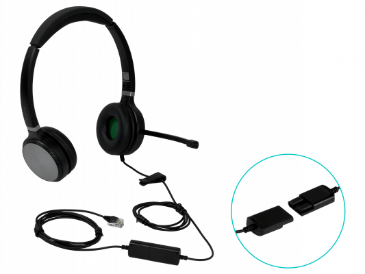 YHS36-DUAL YEALINK Diadema biauricular cable-2m RJ9 para T30/31/33/57 supresión de ruido
