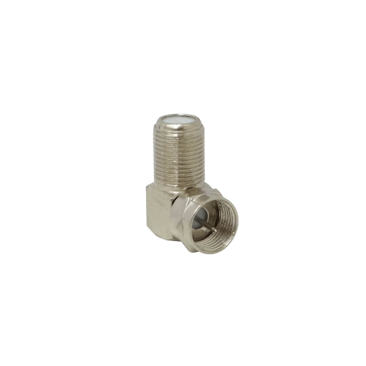 FHFMJ Conector coaxial para TV en ángulo recto de 90 grados con terminal F hembra a F macho y unión F hembra