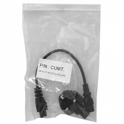 CUMT Clavija-UK/Hembra-C7 + Conductor Trébol-C5-Hembra C7-Macho 0,3mt 30cm
