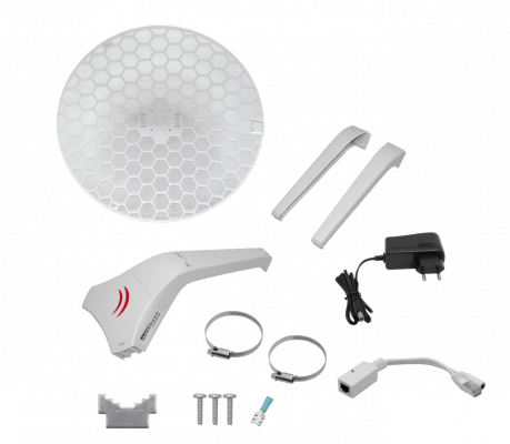 LHGXL-5AC MIKROTIK Antena de Rejilla AC 27dBi, Apertura 7º, Potencia 28dBm, 1-1000, MIMO 2x2, Capa 3, Diámetro 550mm, Alimentación 24V