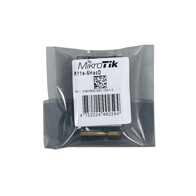 R11E-5HACD MIKROTIK Tarjeta MiniPCIe 5GHz 802.11ac 866Mbps 500mW con Chipset QCA9882 y 2 Conectores MMCX 27dBm