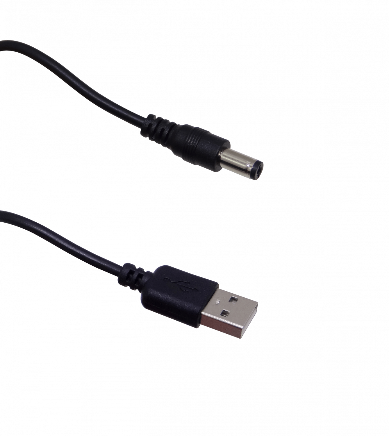USB-DC Conductor 70cm Conector 5,5x2,1mm USB-A Macho Negro