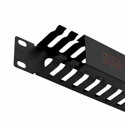 RAD-1M 1U-45mm Canaleta metálica para rack organizadora de cables negra profundidad 48mm
