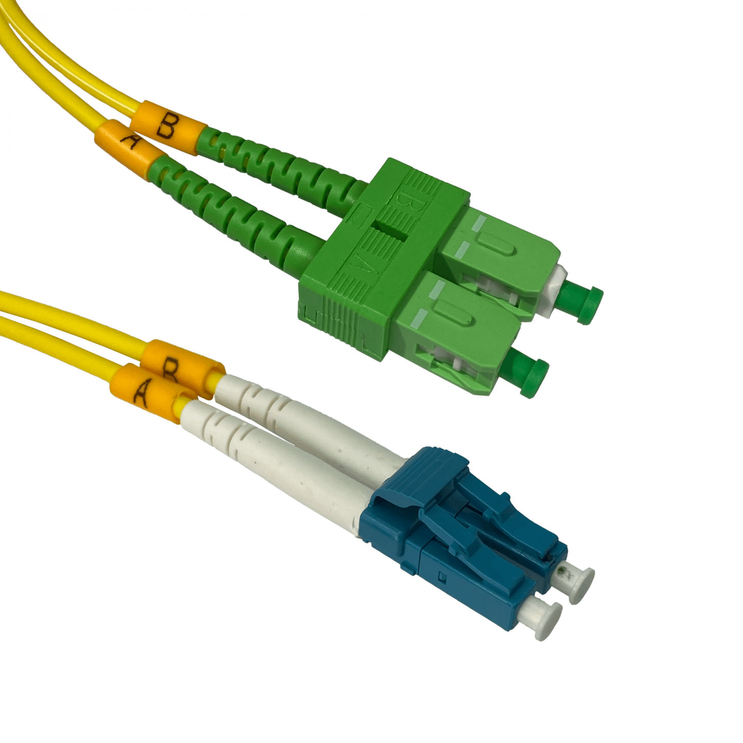 JFSAL2 Cable Jumper de Fibra Óptica Monomodo Dúplex SC/APC a LC/UPC de 2 Metros, 9/125µm y 3mm