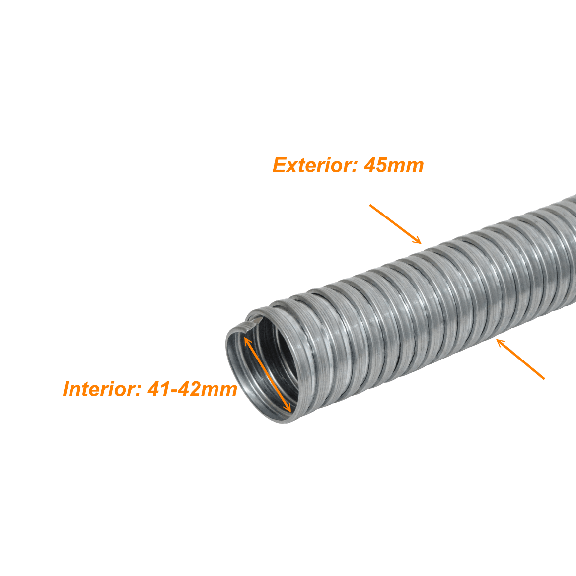 FLEXE50 Solo-Metal 50 Milímetros Rollo de 20 Metros Tubería Flexible Conduit 2 Pulgadas