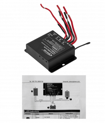 LS10126 EPEVER 10A IP67 Controlador de Carga Solar 12V/24V PWM Regulador LED Driver RS485