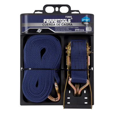 LIN-10MT 10mt Ancho-50mm Cuerda de Carga Polipropileno Eslinga Amarre c/Rachet
