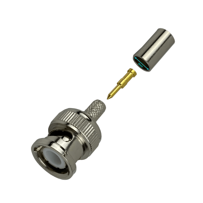 BM2C Conector BNC Macho para Cable RG58 y LMR195 Terminal Engarzable