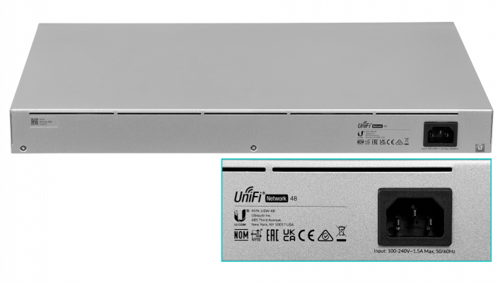 USW-48 UBIQUITI Pantalla-LCD1.3 48-Puertos-1000 4-SFP requiere-UniFi Conmutador Administrable-Capa2 Montaje-Rack