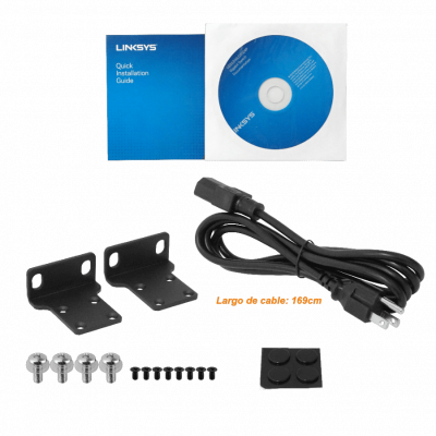 LGS124 LINKSYS Conmutador Gigabit de 24 puertos 10/100/1000 no administrable para montaje en rack, entrada C13 100-240VAC, versión 2