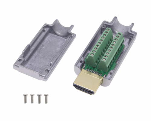 HDMI-M-T Conector Terminal HDMI Macho Volante Blindado Atornillable v2.0 Terren