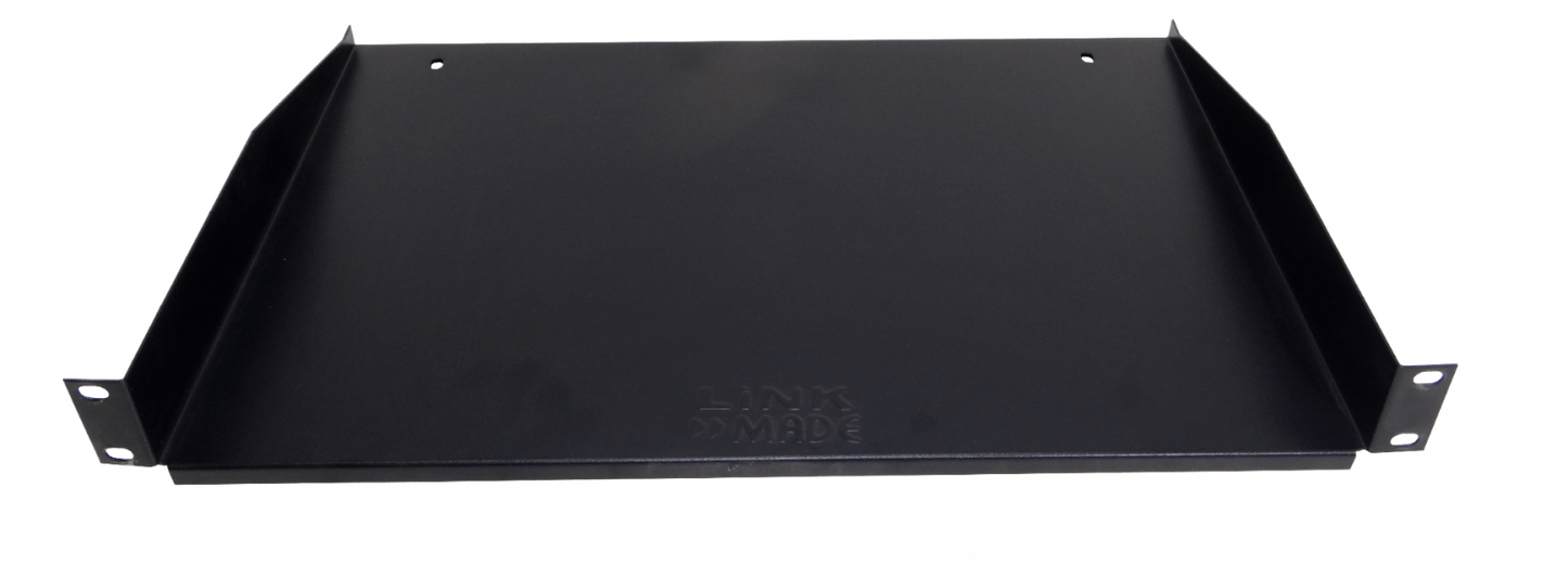 RB1-3LL Bandeja fija negra LINKMADE de 1U para rack, 30cm de profundidad, superficie lisa, requiere tornillería