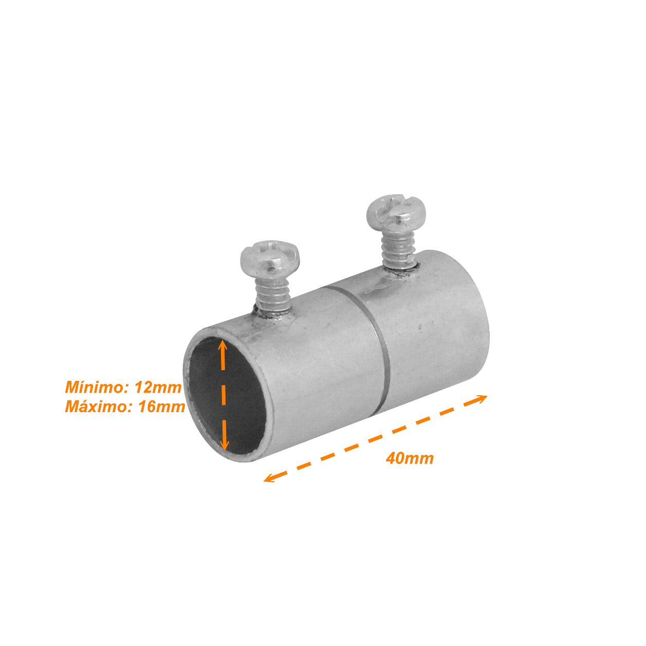 EMT16-AU 16mm Acero Zincado Union para Conduit Rigido Metalico