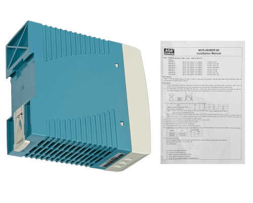 MDR-60-12 MEANWELL Fuente de Alimentación de Riel DIN 12VDC, 60W, 5A, Ajustable, Ancho 42mm