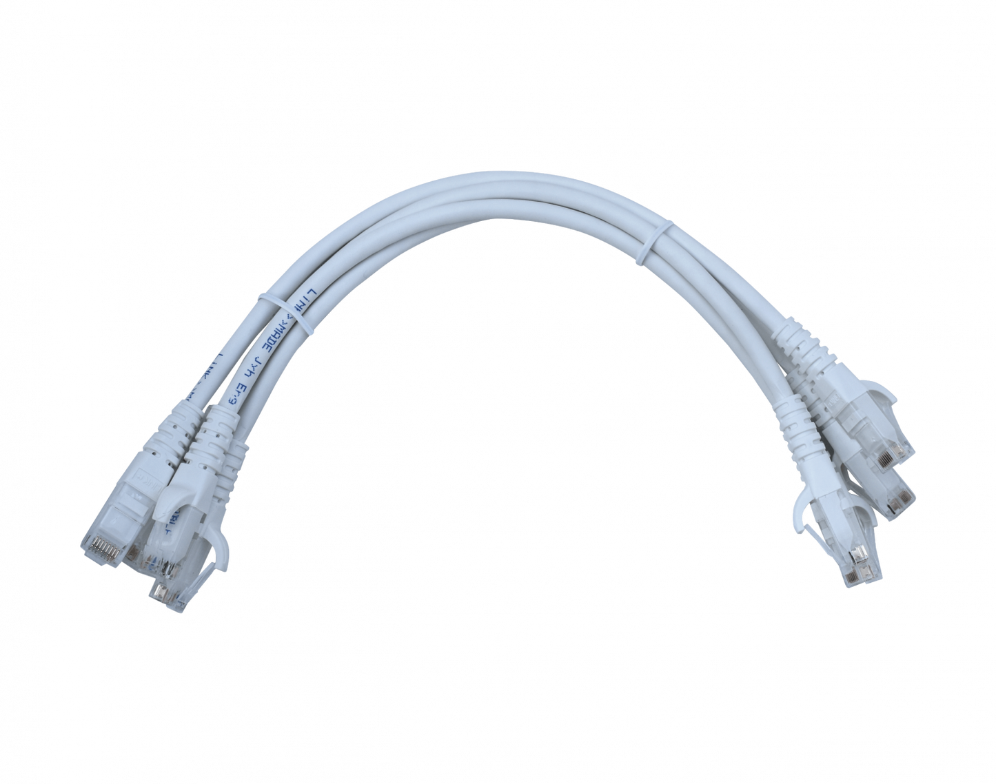 CP6W-03-4 LINKMADE Pack de 4 latiguillos de red de 30cm, categoría 6 UTP, color blanco, cubierta LSZH, cable inyectado multifilar 4x0,3m