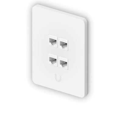 UFP4H UI 1-unidad Blanco 4-Keystone Vertical Faceplate Pintable 118x88mm