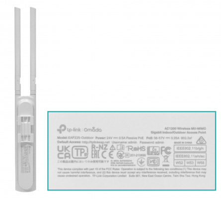 EAP225-OUTDOOR-LIQ USADO TP-LINK 2,4/5GHz 1-100 2-RPSMA-3/4dBi Exterior inc-PoE24V