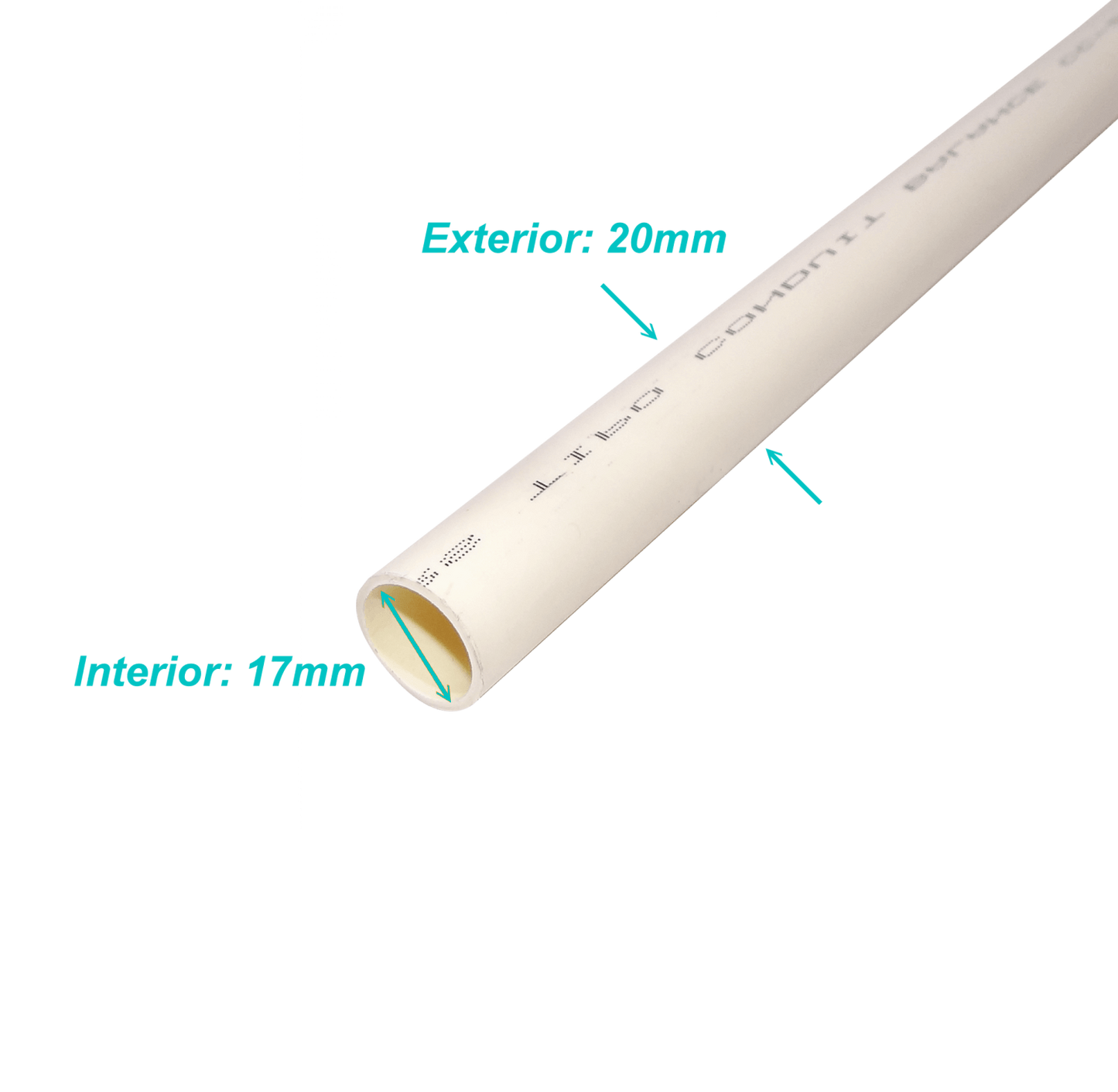 PVC20W-3 LINKCHIP 3mt 20mm x 1,3mm Tubería Conduit Blanca PVC solo corriente debil