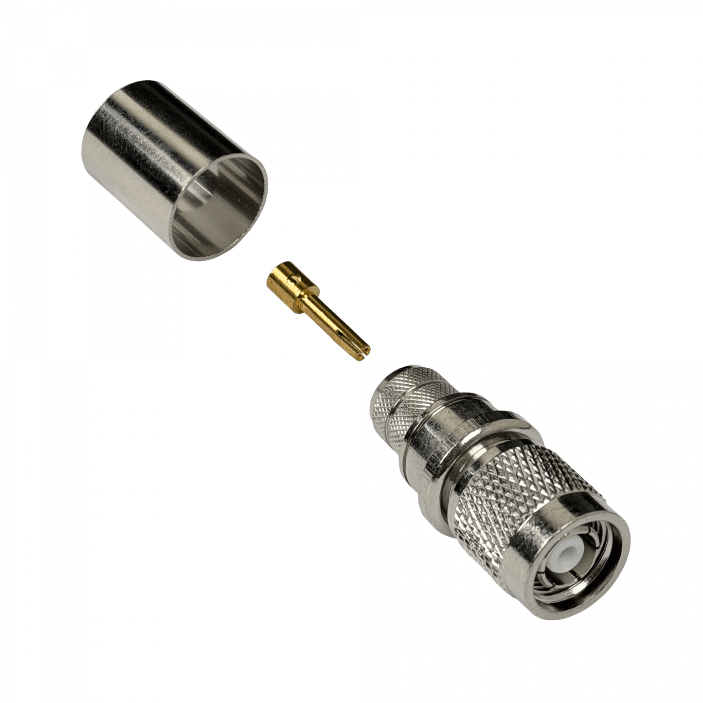 ZM4C. Conector Crimpable RPTNC-Macho para LMR400 Serie CA400-400
