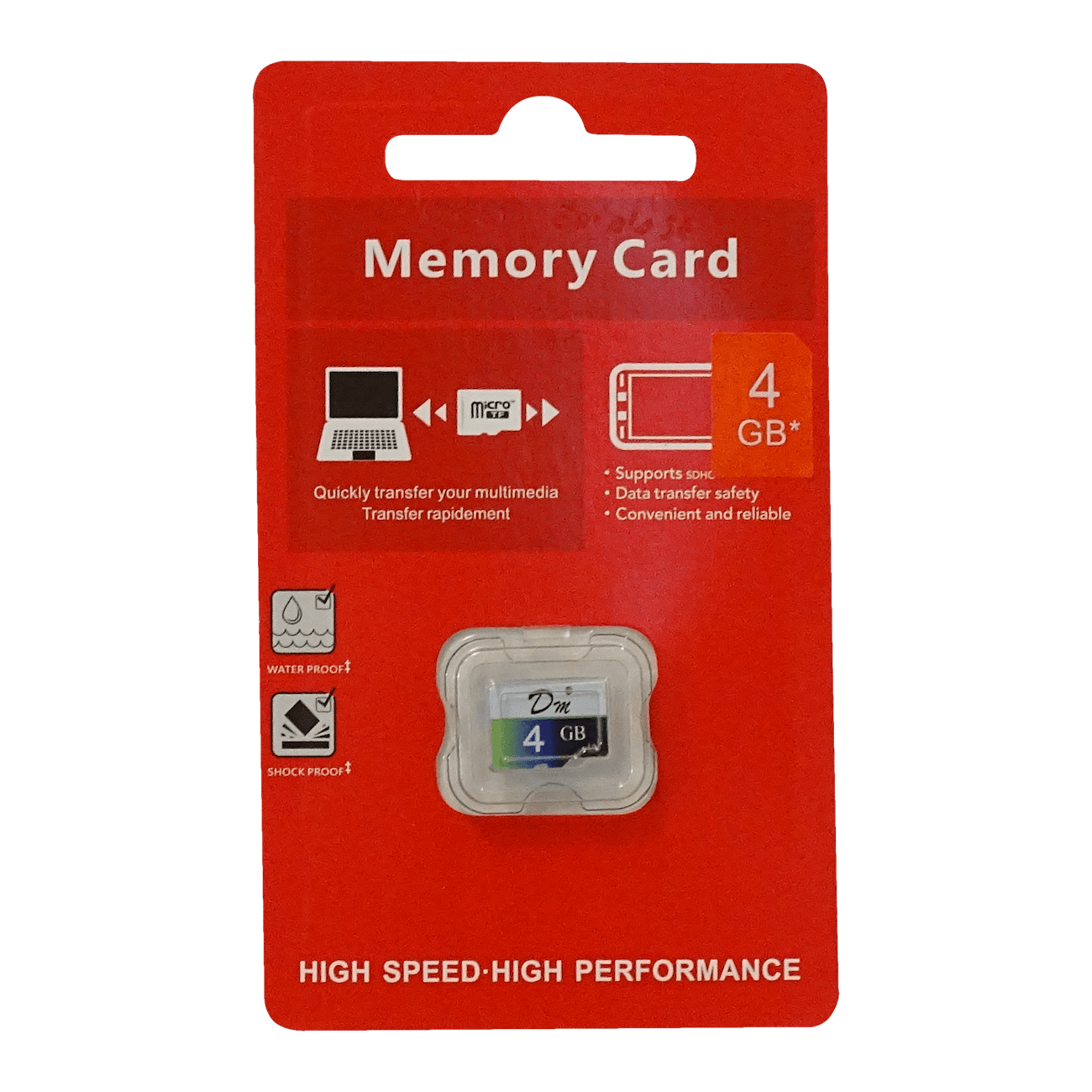 MSD-4GB 4GB MicroSD-Alta Capacidad 45mb/s Clase4