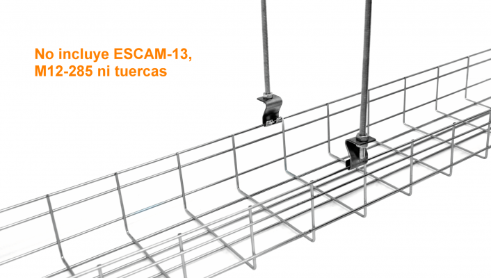 ESCAM-HC Gancho de suspensión lateral unitario LINKCHIP para bandeja portacables tipo canasto de malla con alambre de 3 a 7mm