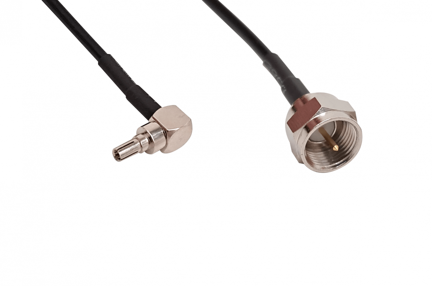 9M1FM CRC9-M-90º a F-Macho RG174 Cable Coaxial 13cm