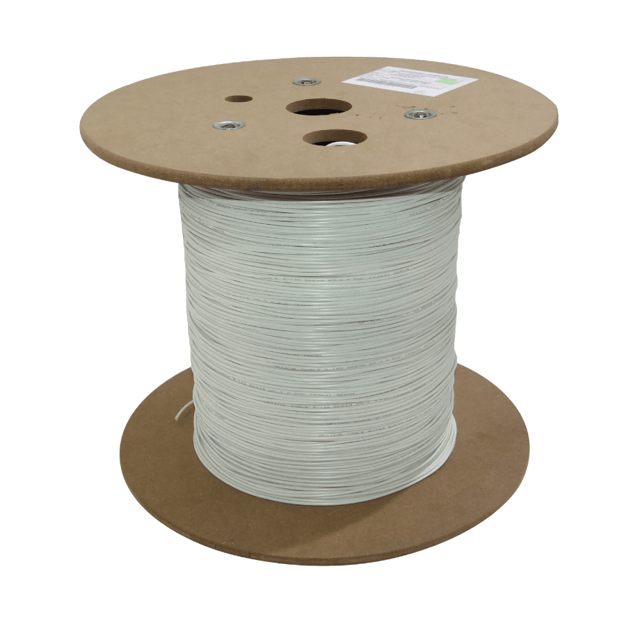 CFSR1 Bobina de 500 metros de fibra óptica monomodo G657A2 interior, cubierta PVC blanca redonda de 3.0mm, núcleo/revestimiento 9/125