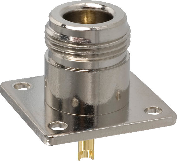 NHC4 Conector tipo N hembra para soldar en panel de chasis