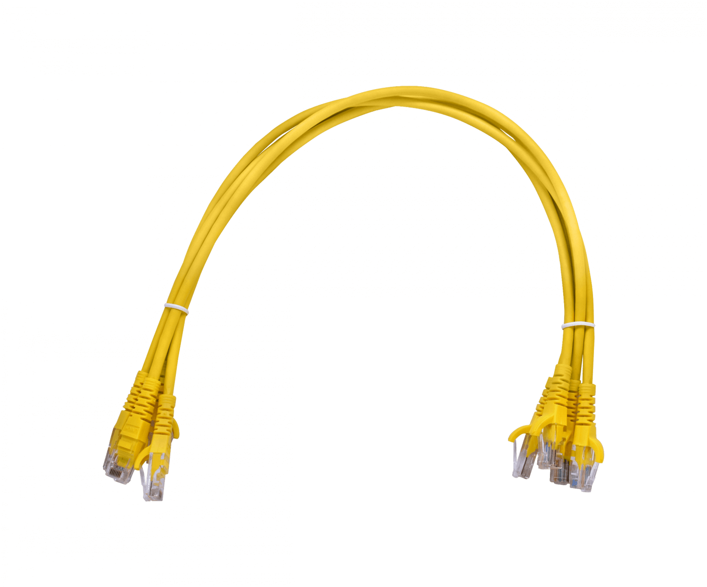 CP6M-05-4 LINKMADE Pack de 4 Cables Patch Inyectados CAT6 Amarillos LSZH de 50cm (4x0,5m)