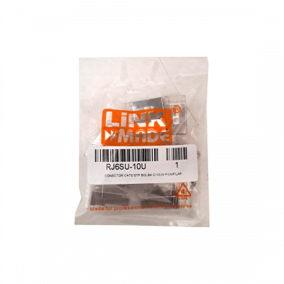 RJ6SU-10U LINKMADE Paquete de 10 piezas para Cable Unifilar Cat6 FTP STP Conector RJ45 con blindaje metálico